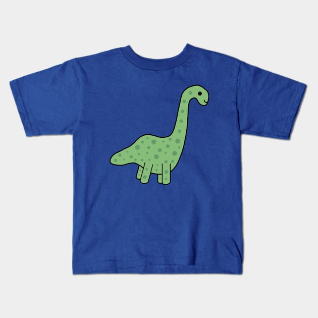 Cute Kawaii Brontosaurus Dino Kids T-Shirt by KawaiiByDice